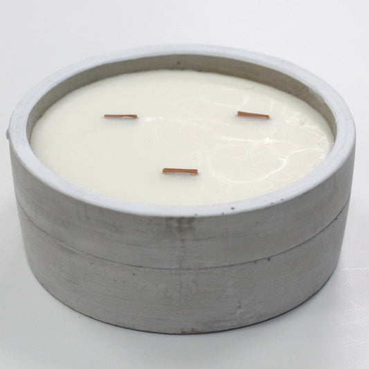Concrete Soy Candle Large - Crushed Vanilla & Orange - tebaspa
