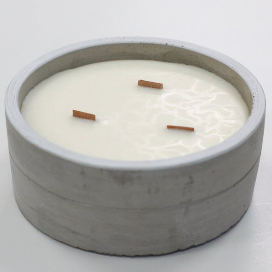 Concrete Soy Candle Large - Patchouli & Dark Amber - tebaspa