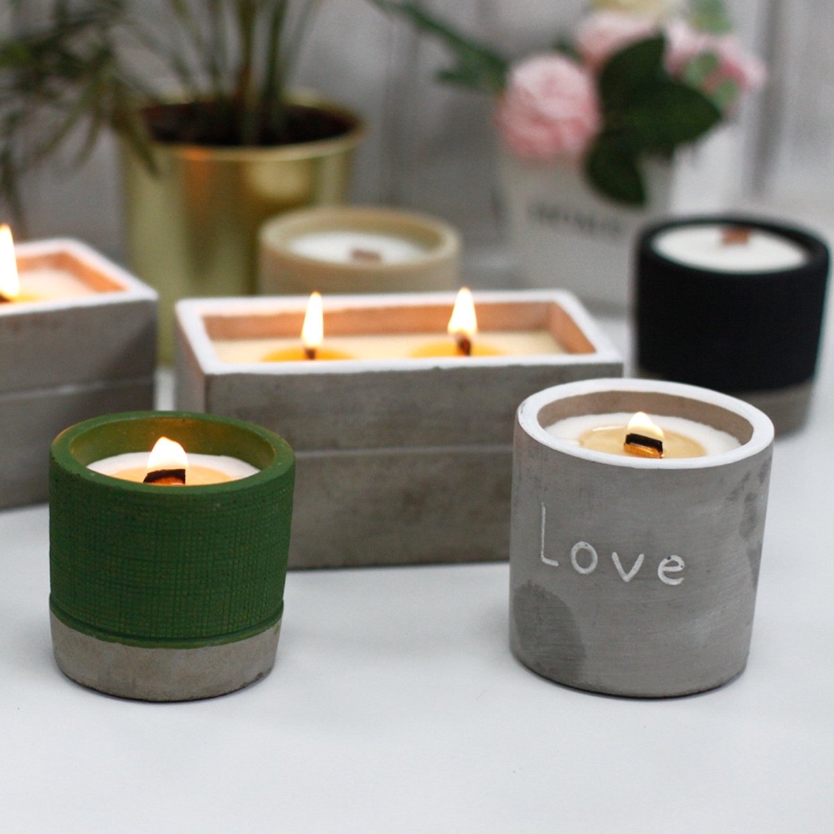 Concrete Soy Candle Large - Spiced South Sea Lime - tebaspa