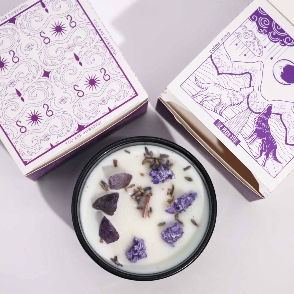 Crystal Magic Flower Candle - The Moon - tebaspa
