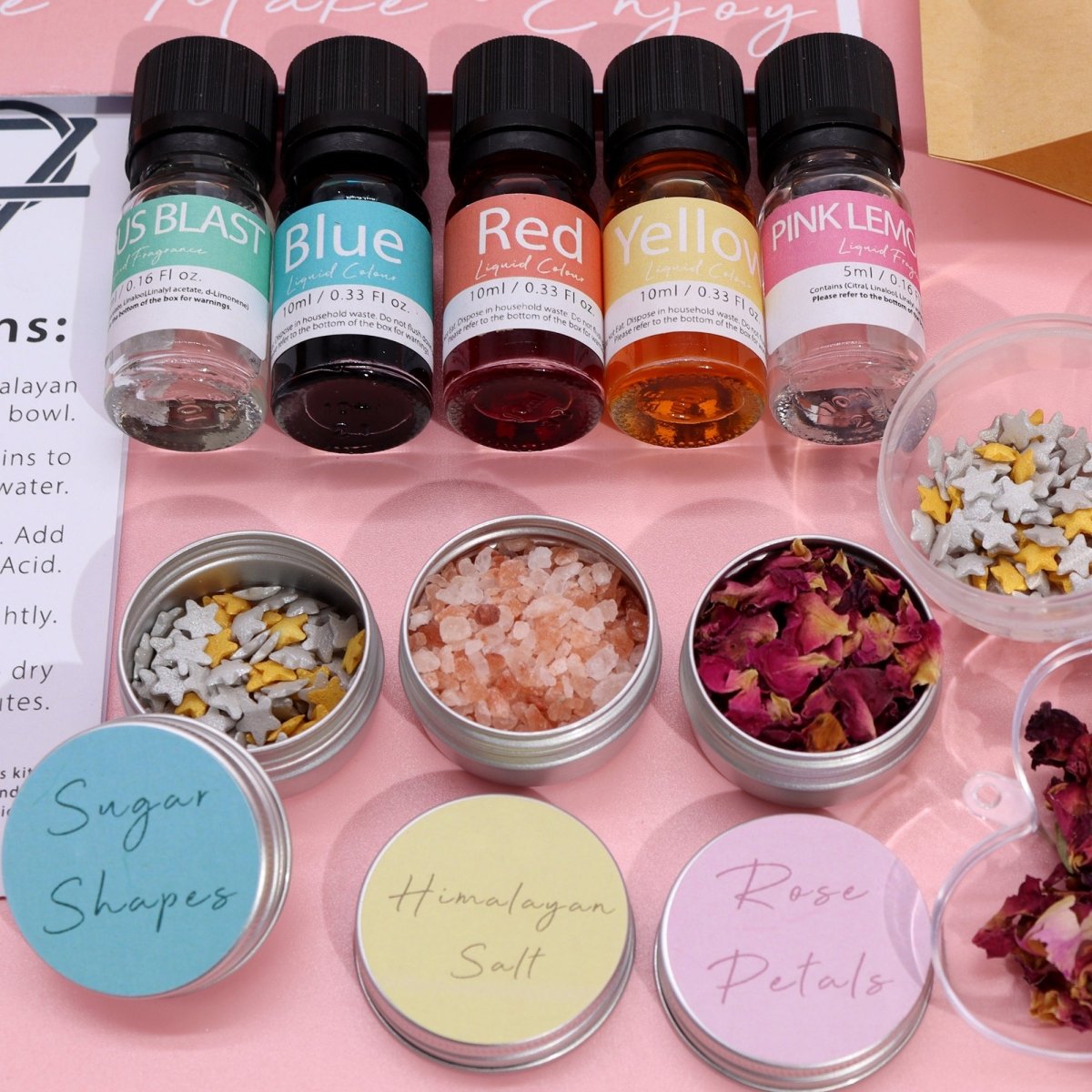 DIY Bath Bomb Kit - Rose & Bubblegum - tebaspa