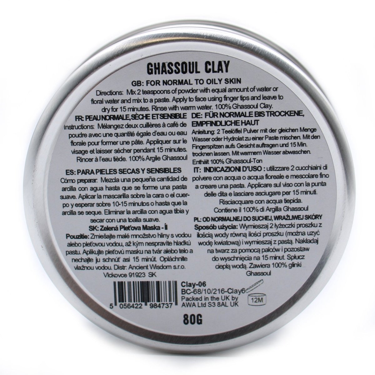Face Mask Powder - Ghassoul Clay - tebaspa