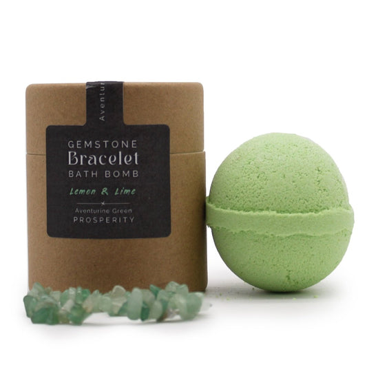 Green Aventurine Gem Bracelet Bath Bomb - tebaspa