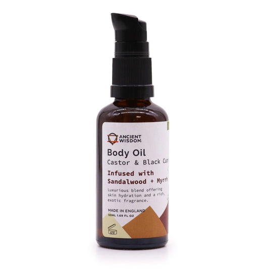 Organic Body Oil - Sandalwood & Myrrh - tebaspa