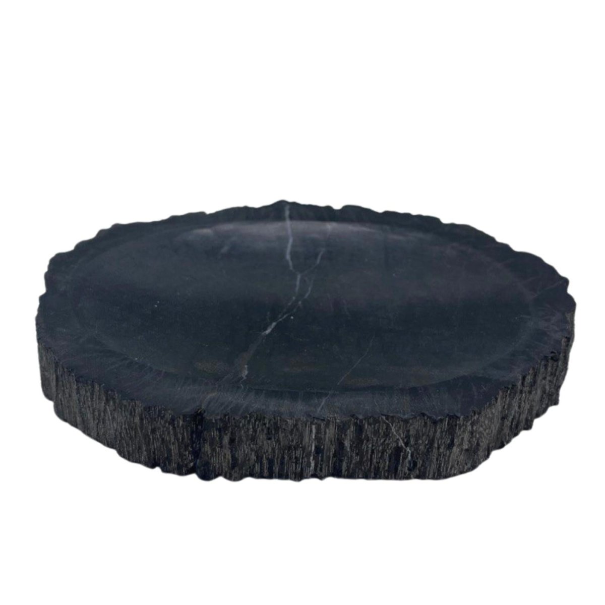 Petrified Wood Black Soap Dish - tebaspa