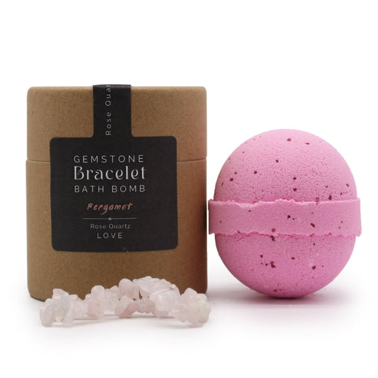 Rose Quartz Gem Bracelet Bath Bomb - tebaspa