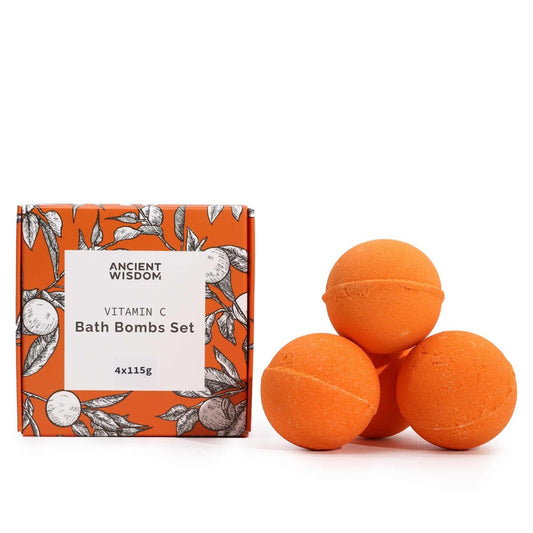 Zesty Vitamin C Bath Bombs Set – Aromatherapy Quartet - tebaspa