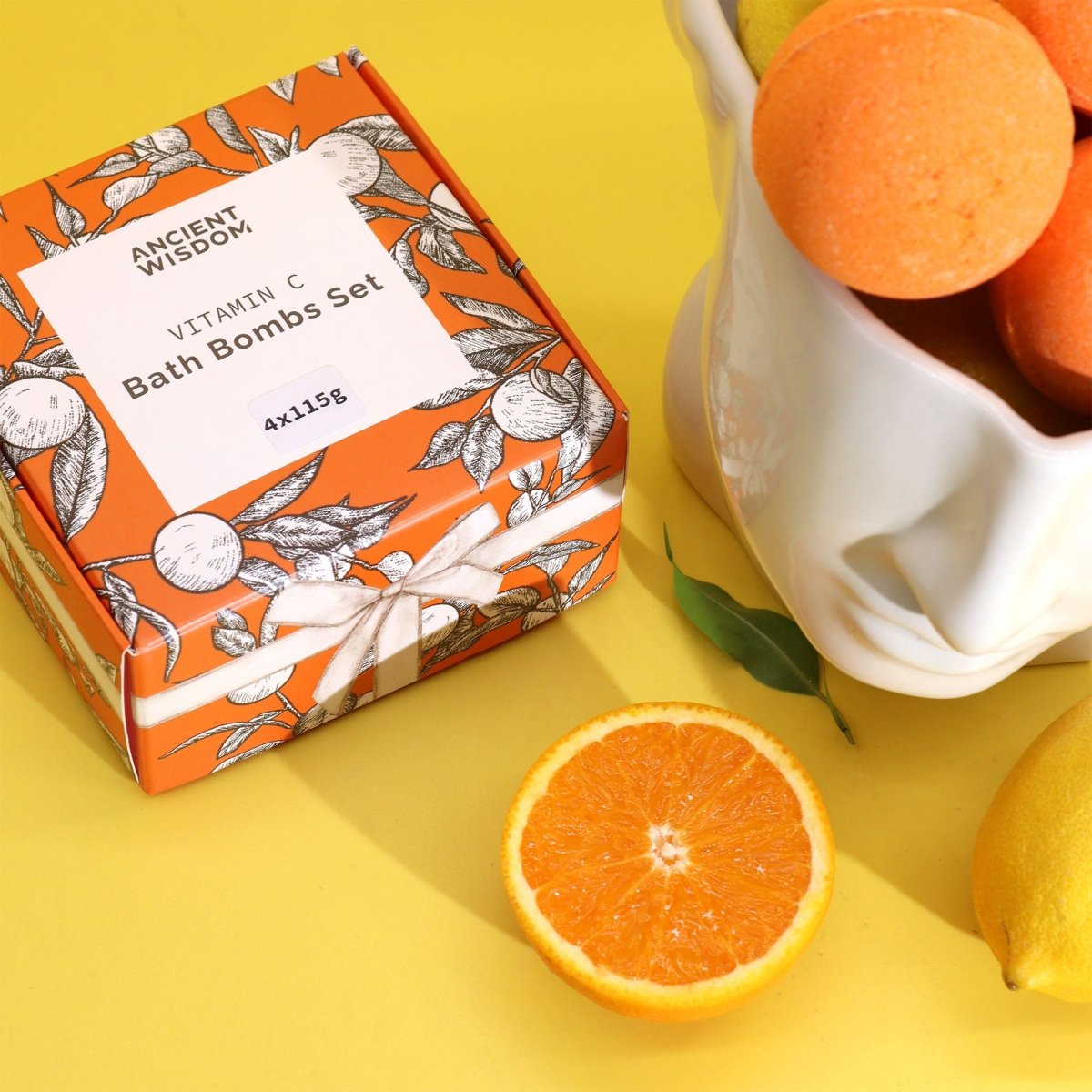Zesty Vitamin C Bath Bombs Set – Aromatherapy Quartet - tebaspa