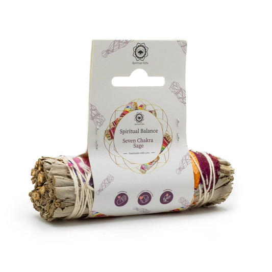 7 Chakra White Sage Smudge Stick - tebaspa