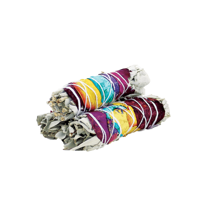 7 Chakra White Sage Smudge Stick - tebaspa
