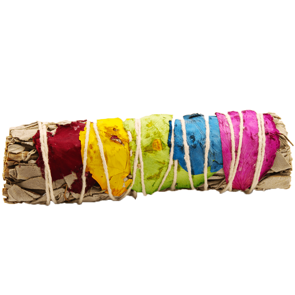 7 Chakra White Sage Smudge Stick - tebaspa