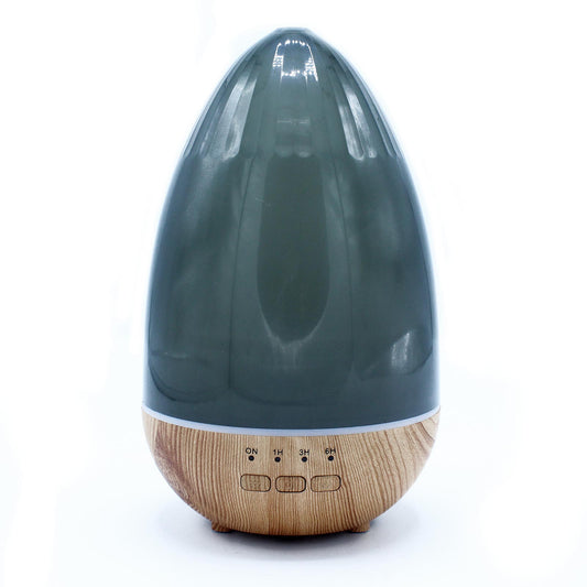 Green and wooden egg-shaped diffuser 