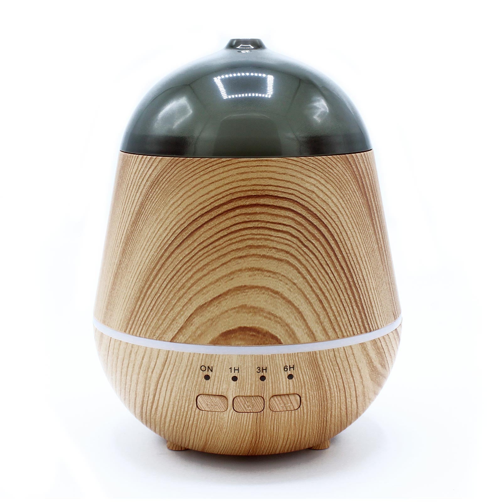 Wooden-textured diffuser with black top on a white background