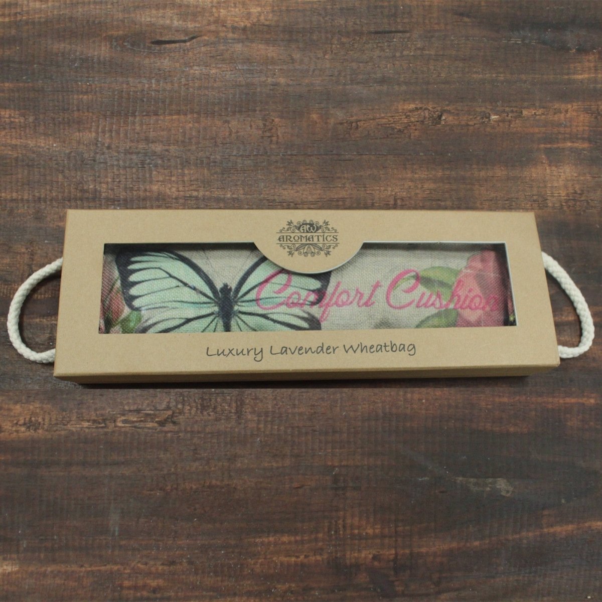 Luxury Lavender Wheat Bag - Butterfly & Roses - tebaspa