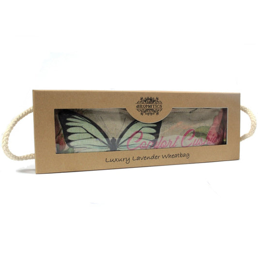Luxury Lavender Wheat Bag - Butterfly & Roses - tebaspa